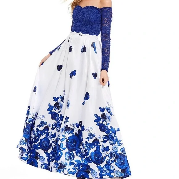 Sequin Hearts | Dresses | Sequin Hearts Size 3 Formal Floral Prom Dress Two Piece Royal Blue | Poshmark Sequin Hearts | Dresses | Sequin Hearts Size 3 Formal Floral Prom Dress Two Piece Royal Blue | Poshmark